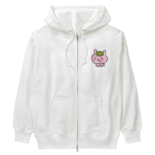 かっぱうさぎ（ピンク） Heavyweight Zip Hoodie