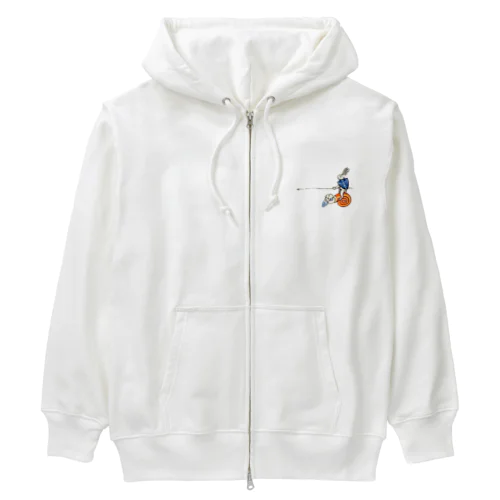 キモい何かに乗るウサギ Heavyweight Zip Hoodie