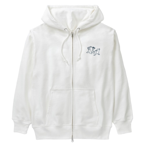 [ワンポイント]【ぎがといっしょ】《紺線》 Heavyweight Zip Hoodie