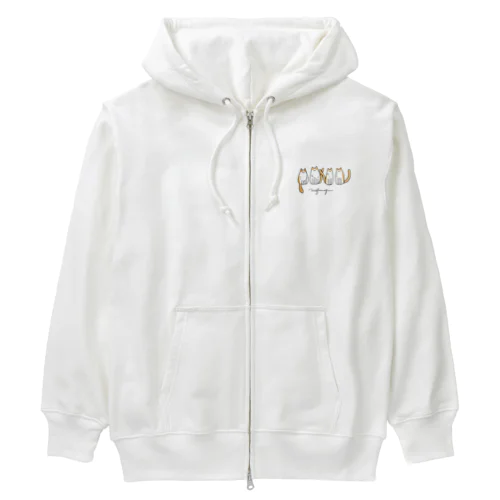 4匹のねこ Heavyweight Zip Hoodie