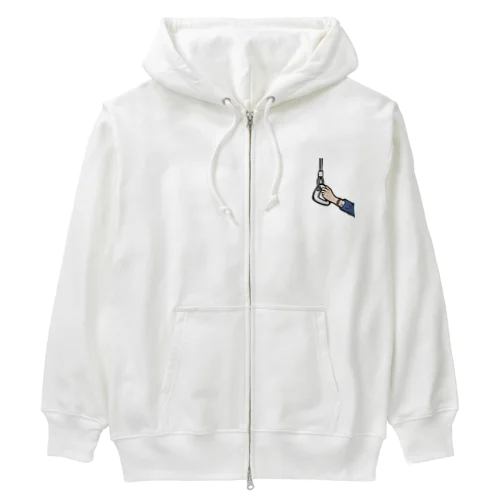 満員電車掴む吊り革 Heavyweight Zip Hoodie