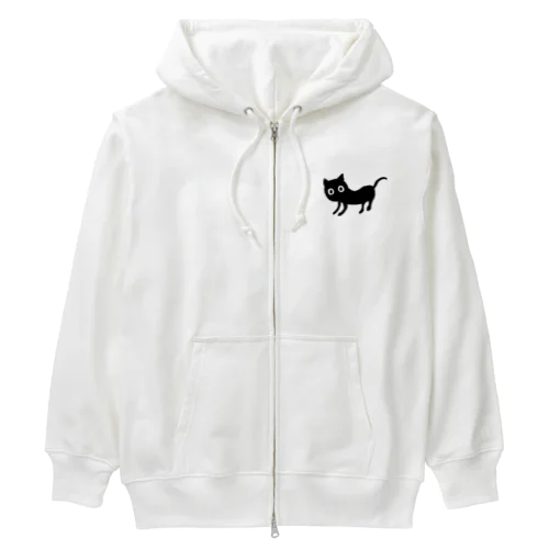 じーっとみ猫ちゃん Heavyweight Zip Hoodie