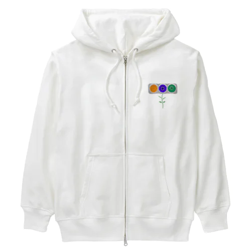 反色信号花 Heavyweight Zip Hoodie