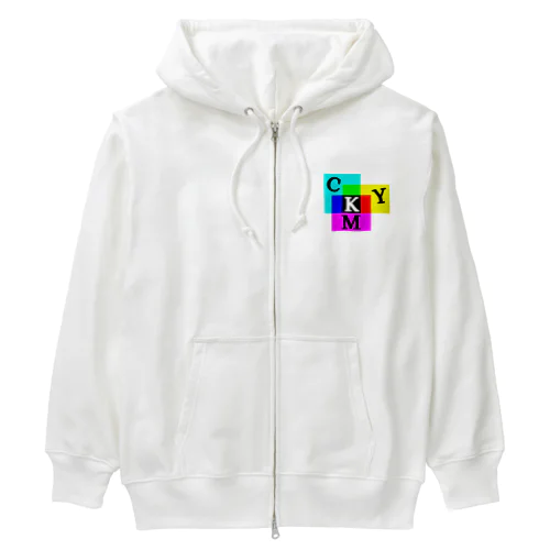 減色混合 CMYK Heavyweight Zip Hoodie