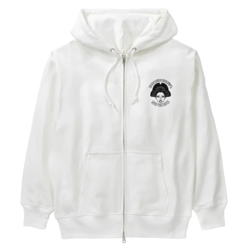 【黒】舌を出した東洋の女の子  Heavyweight Zip Hoodie