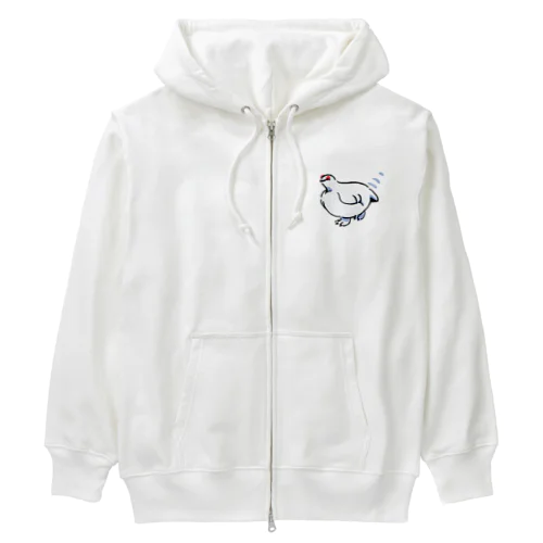 こっちに来るライチョウさん Heavyweight Zip Hoodie