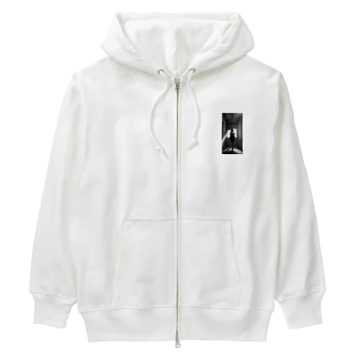 a woman in the shadows Heavyweight Zip Hoodie