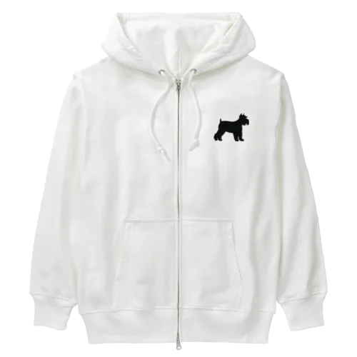 シュナウザーのシルエットシリーズ Heavyweight Zip Hoodie