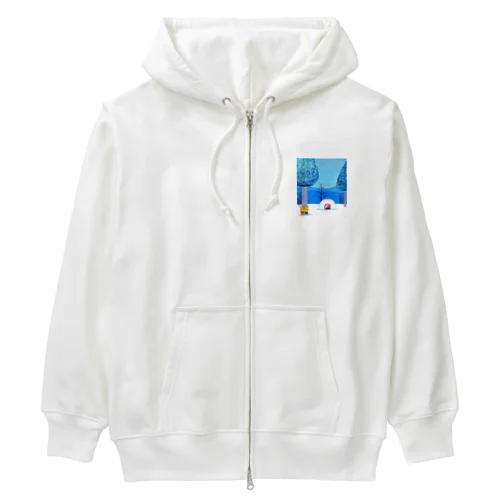 アートとメルヘンと創作の森　ノスタルジック絵画　秋野あかね作「まだいるよ」 Heavyweight Zip Hoodie