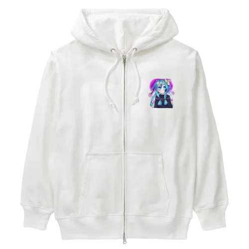 可愛いボーカロイド風の女の子 Heavyweight Zip Hoodie