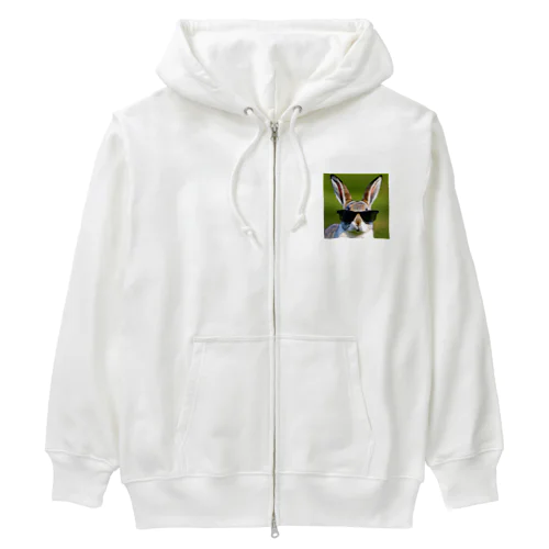 カワカッコいい　うさぎ Heavyweight Zip Hoodie