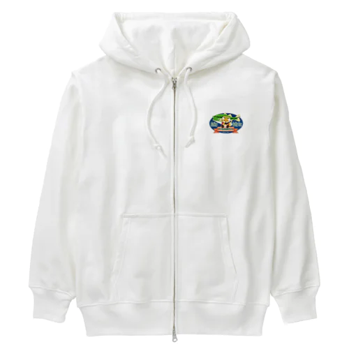 『釣り吉お稲荷ちゃん🎣🦊』Ａ楕円型 Heavyweight Zip Hoodie