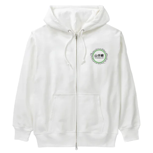 JR山手線路線図 Heavyweight Zip Hoodie