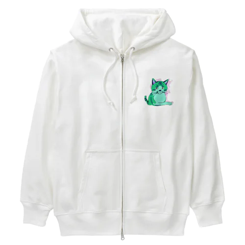 可愛い猫グッズ Heavyweight Zip Hoodie