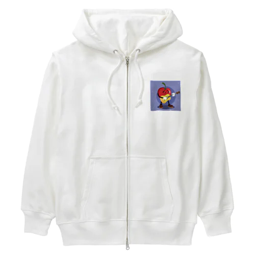 イラストのギターを弾くトマトくん Heavyweight Zip Hoodie