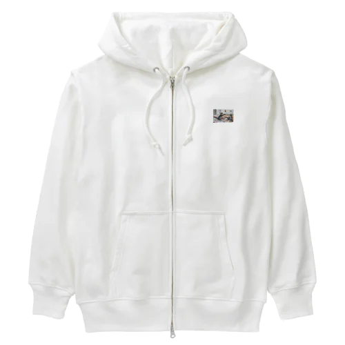 かわいい猫グッズ Heavyweight Zip Hoodie