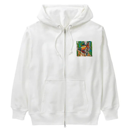 アニメチックな魚 Heavyweight Zip Hoodie