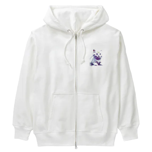 セピア猫ちゃん Heavyweight Zip Hoodie