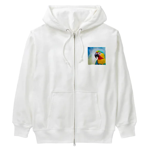 折り紙オウム Heavyweight Zip Hoodie