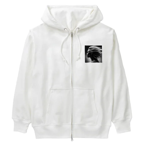 モノクロ風の詩　アジアンビューティー Heavyweight Zip Hoodie