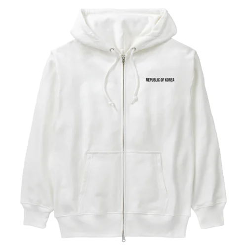 韓国 ロゴブラック Heavyweight Zip Hoodie