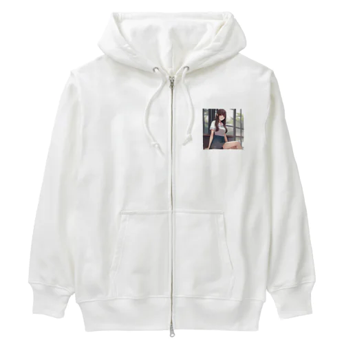 ロングヘアのかわいい女性のグッズ Heavyweight Zip Hoodie