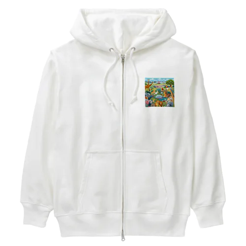 自然の動物園 Heavyweight Zip Hoodie