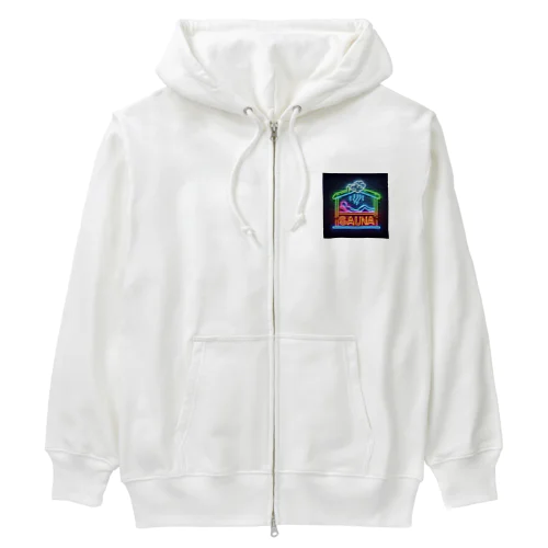 ネオン風サウナロゴ2 Heavyweight Zip Hoodie