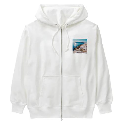 ギリシャ・エーゲ海の素敵な風景 Heavyweight Zip Hoodie