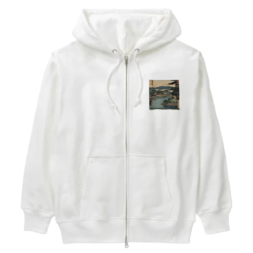 富士山の浮世絵風グッズ Heavyweight Zip Hoodie