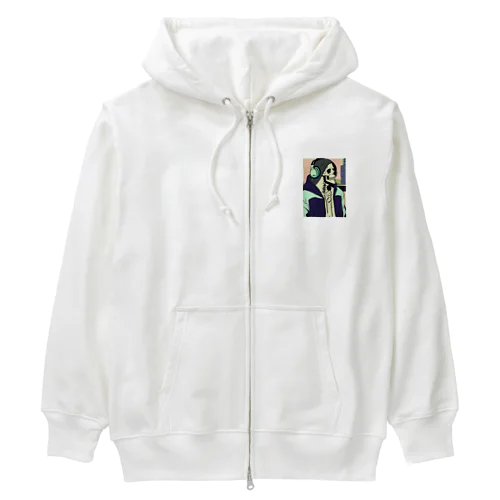 おしゃれなガイコツ Heavyweight Zip Hoodie