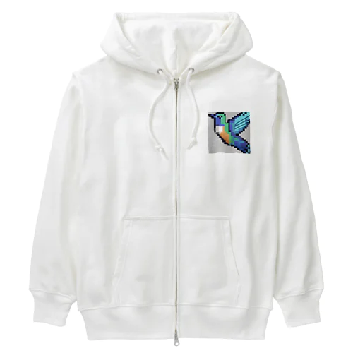 ハチドリピクセルアート Heavyweight Zip Hoodie