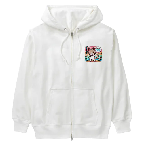 ネコのひとこと: おしゃれデザインステッカー Heavyweight Zip Hoodie