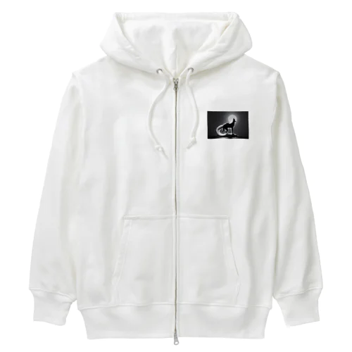 かっこいい白狐 Heavyweight Zip Hoodie