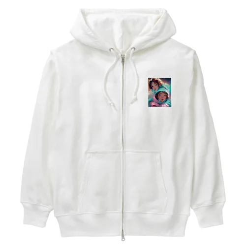 幻想的な風景に二人 Heavyweight Zip Hoodie