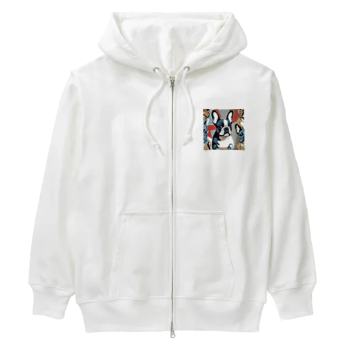 Cool French Bulldogs Heavyweight Zip Hoodie