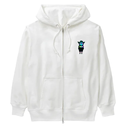 怖いキャラクターMOKOちゃん Heavyweight Zip Hoodie