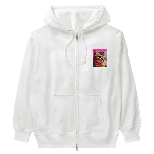 カラフルな猫 Heavyweight Zip Hoodie