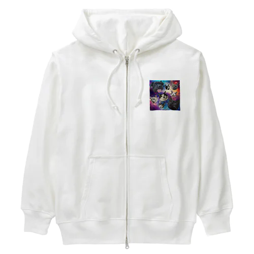 ペットたち （宇宙） Heavyweight Zip Hoodie