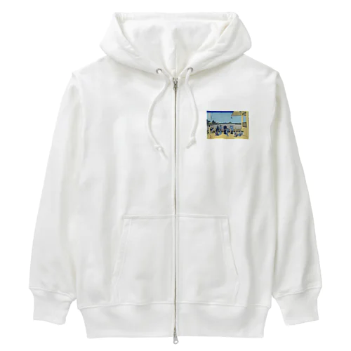 北斎「富嶽三十六景㊱　五百らかん寺さざゐどう」葛飾北斎の浮世絵 Heavyweight Zip Hoodie