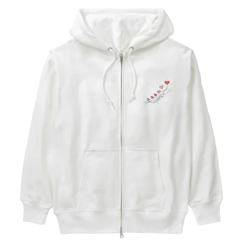 軽やかに舞うハート🩷 Heavyweight Zip Hoodie