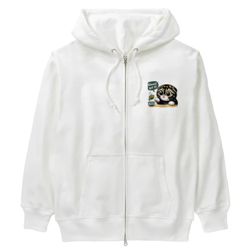 まる耳ねこのほっこり時間 Heavyweight Zip Hoodie