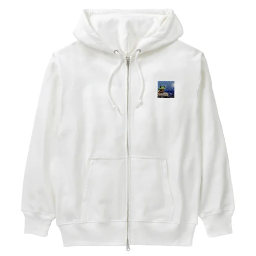 月夜のカエル Heavyweight Zip Hoodie