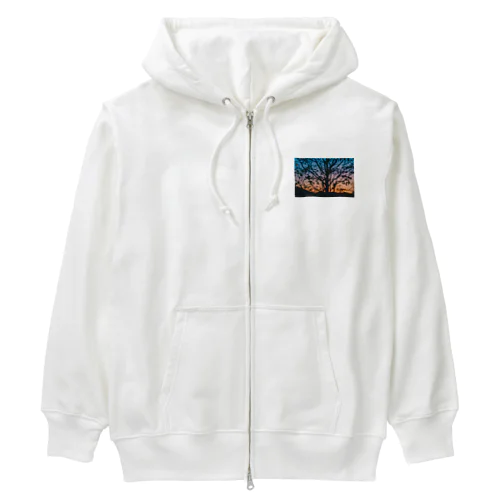 百日紅の夕景 Heavyweight Zip Hoodie