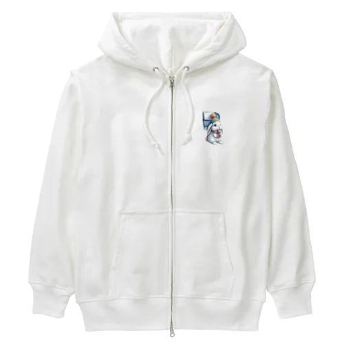 Sitting rabbit（座るウサギ） Heavyweight Zip Hoodie