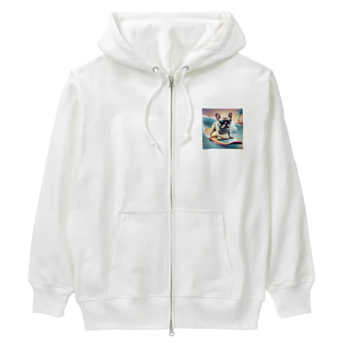 波乗り大好きフレンチブルドッグ Heavyweight Zip Hoodie