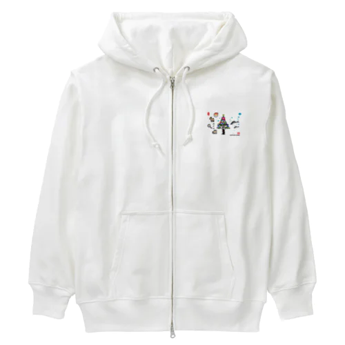 箆鮒！（ 茨戸川 ）クリスマスツリー　あらゆる生命たちへ感謝をささげます。 Heavyweight Zip Hoodie