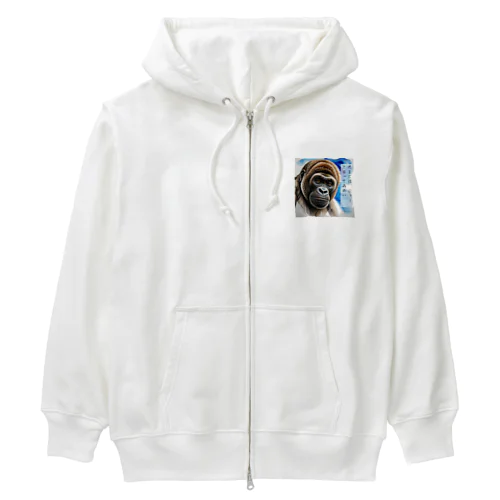 ゴリラ呟き Heavyweight Zip Hoodie