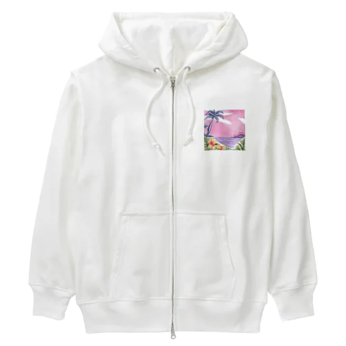 Hawaii　海とハイビスカス Heavyweight Zip Hoodie