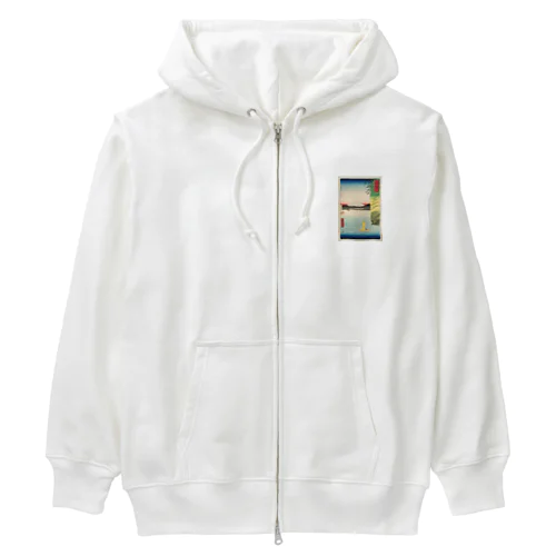 広重「冨二三十六景⑯　武蔵本牧のはな」歌川広重の浮世絵 Heavyweight Zip Hoodie